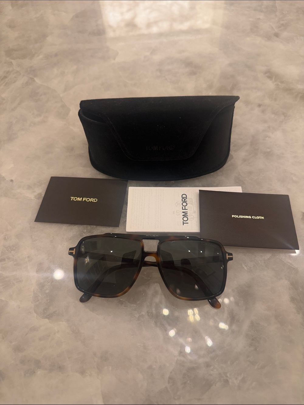 Tom Ford Men’s Sunglasses Tortoise Frame with Dark Lenses